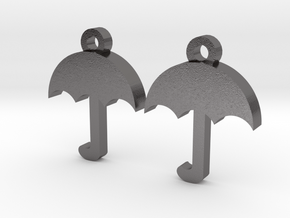 Umbrella Earrings in Polished Nickel Steel