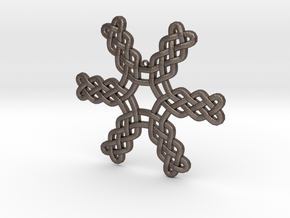 Knotwork Snowflake in Polished Bronzed Silver Steel