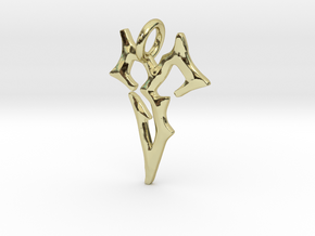 Final Fantasy Zanarkand Abes necklace 2cm symbol  in 18k Gold Plated Brass