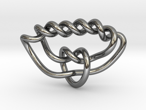 0351 Hyperbolic Knot K3.1 in Fine Detail Polished Silver