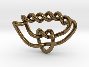 0351 Hyperbolic Knot K3.1 in Polished Bronze