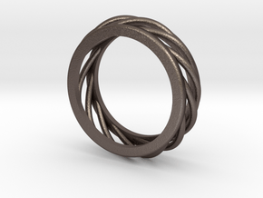 ring 1 in Polished Bronzed Silver Steel