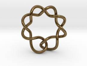 0352 Hyperbolic Knot K5.3 in Polished Bronze
