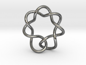 0353 Hyperbolic Knot K5.2 in Fine Detail Polished Silver