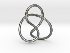 0354 Hyperbolic Knot K2.1 in Fine Detail Polished Silver