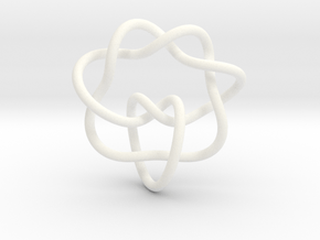 0355 Hyperbolic Knot K6.20 in White Processed Versatile Plastic