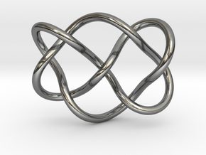 0356 Hyperbolic Knot K6.28 in Fine Detail Polished Silver