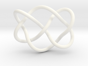 0356 Hyperbolic Knot K6.28 in White Processed Versatile Plastic