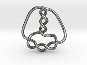0357 Hyperbolic Knot K6.34 in Fine Detail Polished Silver