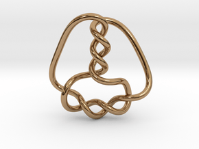 0357 Hyperbolic Knot K6.34 in Polished Brass