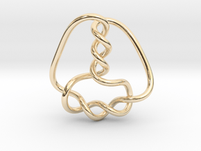0357 Hyperbolic Knot K6.34 in 14k Gold Plated Brass