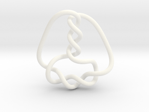 0357 Hyperbolic Knot K6.34 in White Processed Versatile Plastic
