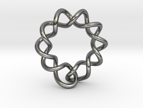 0358 Hyperbolic Knot K6.2 in Fine Detail Polished Silver