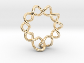 0358 Hyperbolic Knot K6.2 in 14k Gold Plated Brass