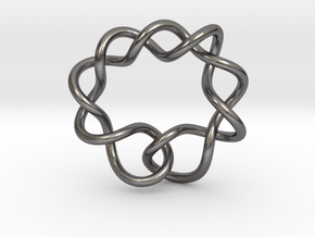 0366 Hyperbolic Knot K6.1 in Polished Nickel Steel