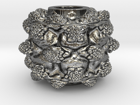 MandelBulb Power8 OM Particle in Fine Detail Polished Silver