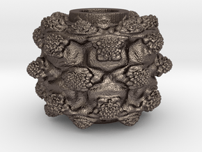 MandelBulb Power8 OM Particle in Polished Bronzed Silver Steel