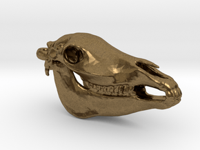 Horse Skull Pendant - 50mm in Natural Bronze