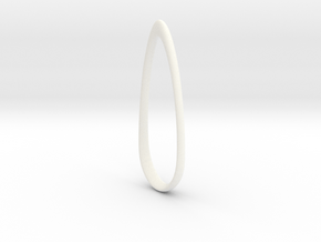 Swept Away: Teardrop Pendant in White Processed Versatile Plastic