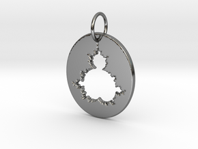Mandelbrot Pendant in Fine Detail Polished Silver