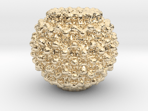 Mandelbulb Charm in 14k Gold Plated Brass