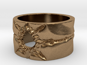 Mandelbrot Ring 2 Ring Size 8.25 in Natural Brass