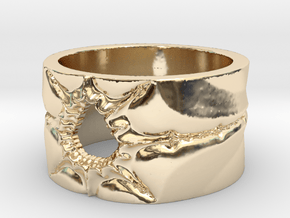 Mandelbrot Ring 2 Ring Size 8.25 in 14k Gold Plated Brass