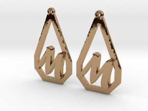 Teardrop Monogram Earrings Small (customizable) in Polished Brass