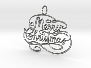 Christmas Tree Ornament  in Fine Detail Polished Silver