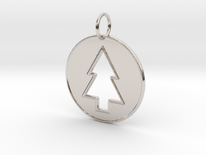 Gravity Falls Pine Tree Pendant in Platinum