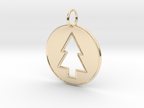 Gravity Falls Pine Tree Pendant in 14k Gold Plated Brass