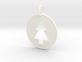 Gravity Falls Pine Tree Pendant in White Processed Versatile Plastic