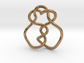 0361 Hyperbolic Knot K5.20 in Polished Brass