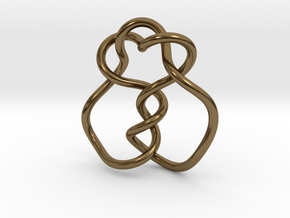 0361 Hyperbolic Knot K5.20 in Polished Bronze