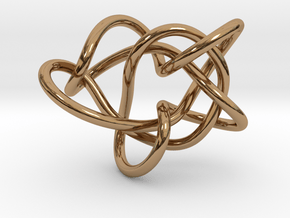 0363 Hyperbolic Knot K6.9 in Polished Brass