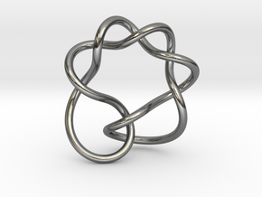 0367 Hyperbolic Knot K4.2 in Fine Detail Polished Silver