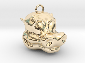 Little Dragon Head in 14k Gold Plated Brass