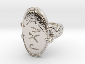 Name Engraved Ring in Rhodium Plated Brass: 8.5 / 58