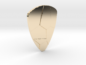 Voronoi  guitar pick in 14k Gold Plated Brass