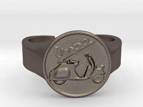 Vespa Ring in Polished Bronzed Silver Steel
