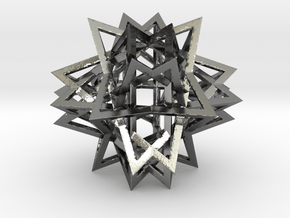 Tetrahedron 8 Compound, large in Polished Silver