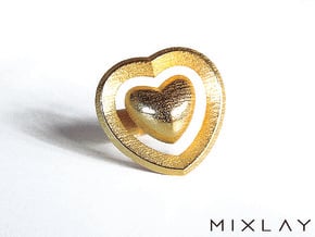Saturno Hearts 02 17 in Polished Gold Steel