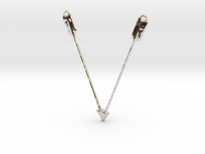 Archer Valentine Pendant in Rhodium Plated Brass