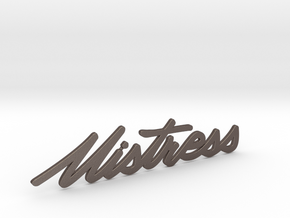 Mistress Nameplate in Polished Bronzed Silver Steel