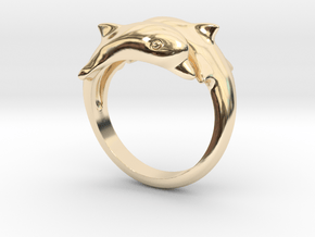 Dolphins Ring  in 14K Yellow Gold