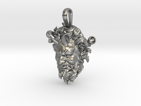 THE DANCING FAUN of Pompeii necklace pendant in Natural Silver
