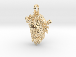 THE DANCING FAUN of Pompeii necklace pendant in 14k Gold Plated Brass