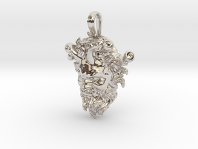 THE DANCING FAUN of Pompeii necklace pendant in Rhodium Plated Brass