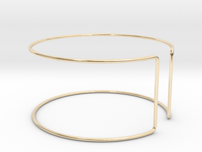Line Bangle in 14k Gold Plated Brass