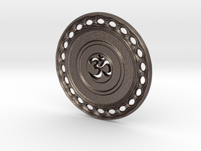 OM Particle Coin in Polished Bronzed Silver Steel